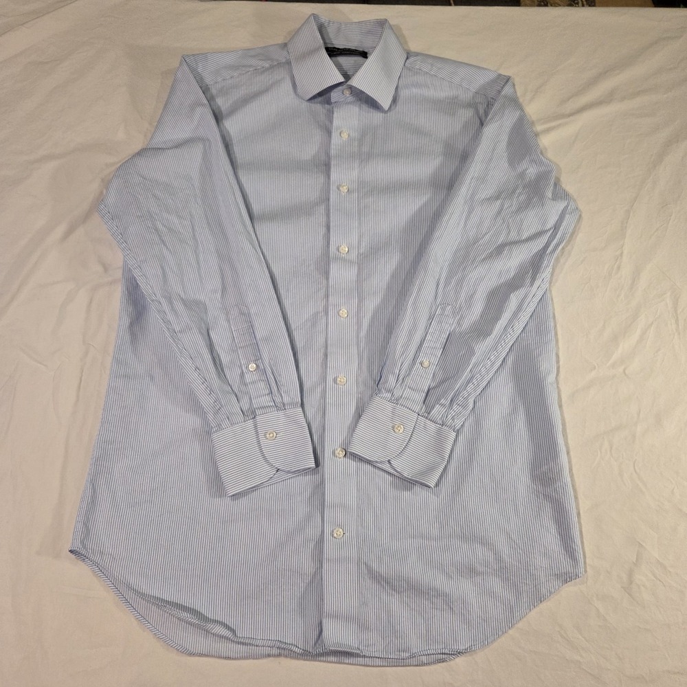 Saks Fifth Avenue Slim Fit Long Sleeve Cotton Button Up Shirt, Men's 16 32/33